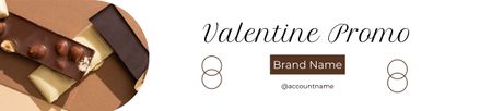 Ontwerpsjabloon van Ebay Store Billboard van Valentijnsdag Chocolade Merk Promo
