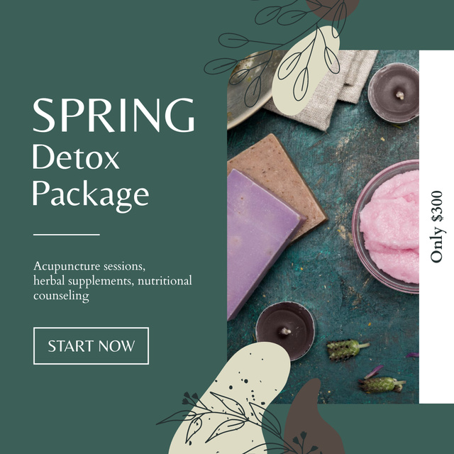 Designvorlage Seasonal Refresh Detox Package With Description Of Procedures für Instagram AD