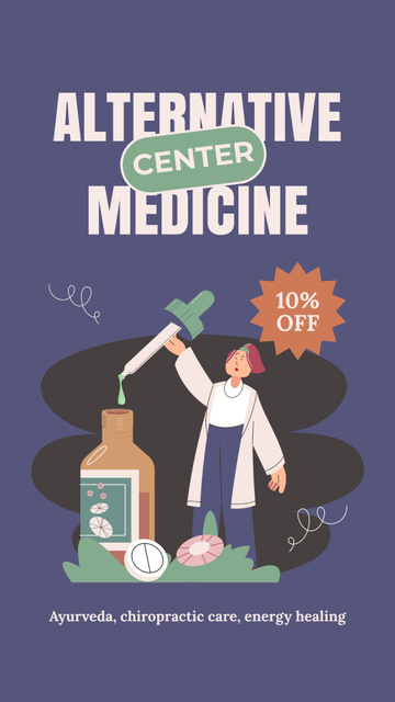 Designvorlage Alternative Healing Center With Homeopathy At Reduced Price für Instagram Story
