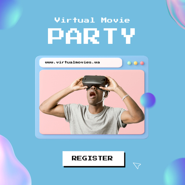 Virtual Movie Party Instagram Šablona návrhu