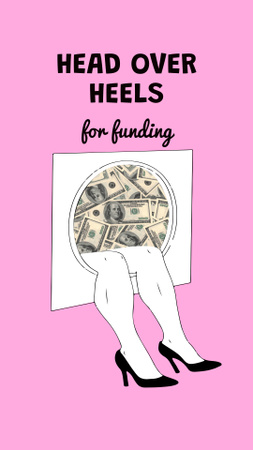 смешная шутка о финансировании с женскими ногами Instagram Story – шаблон для дизайна