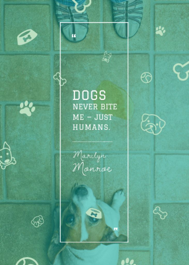 Dogs Quote with cute Puppy Invitation Modelo de Design