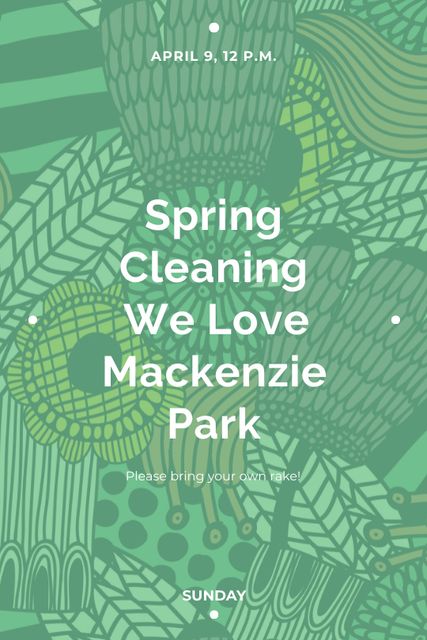 Spring Cleaning Event Invitation Green Floral Texture Tumblr Design Template