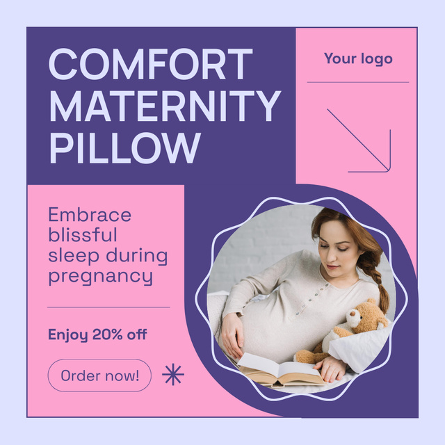 Reduced Price for Maternity Pillow Instagram AD Modelo de Design
