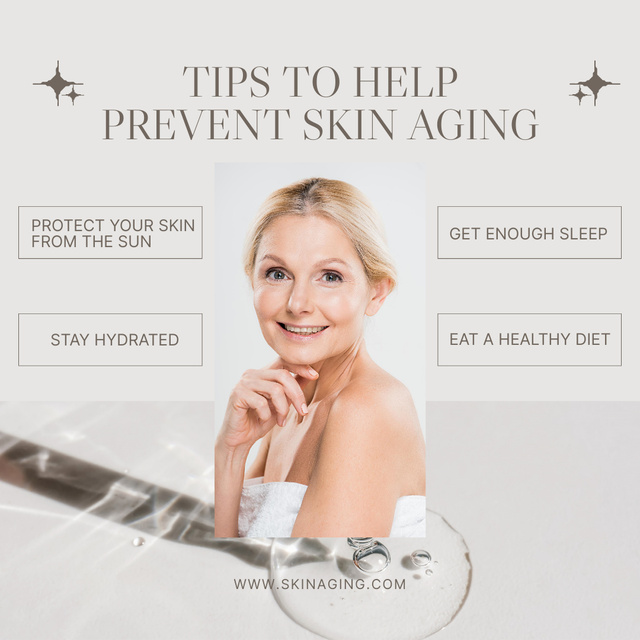 Ontwerpsjabloon van Instagram van Beauty Skincare Tips For Mature