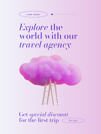 Oferta de agência de viagens em rosa Poster US Modelo de Design