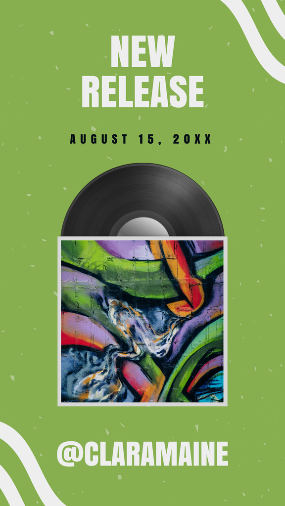 New Album Release With Vinyl Record Instagram Story Design Template