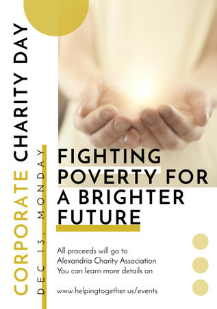Poverty quote with child on Corporate Charity Day Flyer A7 Design Template