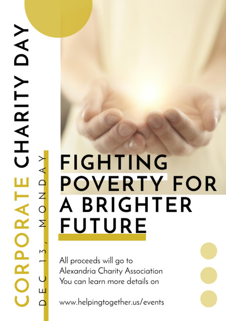 Quote about Poverty on Corporate Charity Day Flyer A7 Design Template