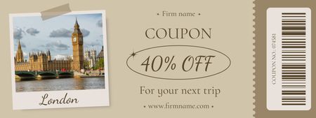 Travel Tour Promo on Beige Coupon Design Template
