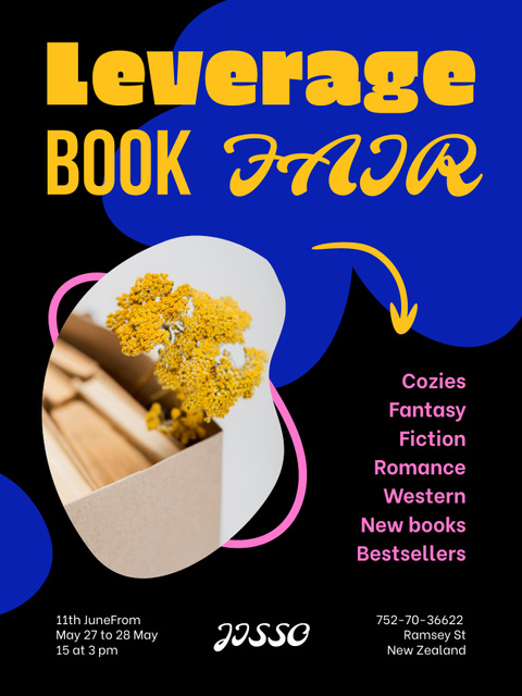 Thrilling Book Market Event Announcement Poster US – шаблон для дизайну