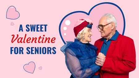Happy Valentine's Day Greetings for Seniors Couples Youtube Thumbnail Design Template