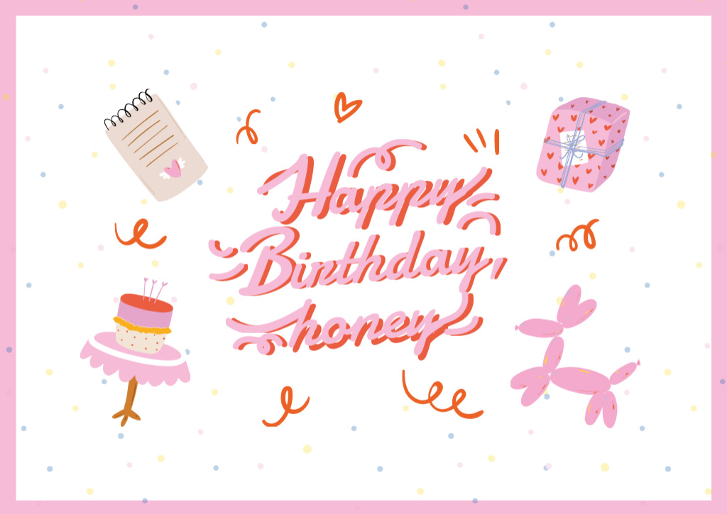 Birthday greeting with cute toys Cardデザインテンプレート