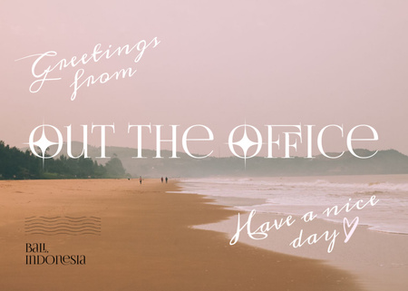 Greeting from Out the Office Postcard 5x7in Design Template