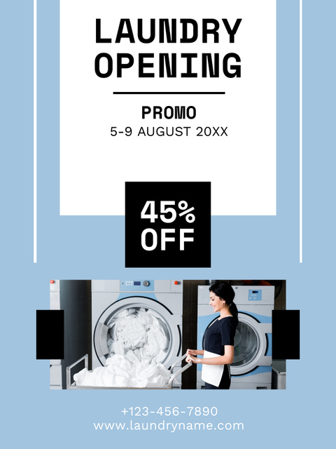 Promo for Quality Laundry Services Poster US Design Template