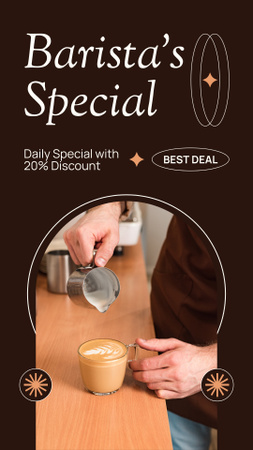 Special Coffee Drink From Barista At Reduced Price Instagram Story Design Template