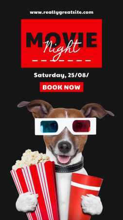 Funny Invitation for Movie Night Instagram Story Design Template