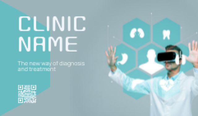 Doctor in Virtual Reality Glasses Business card – шаблон для дизайна