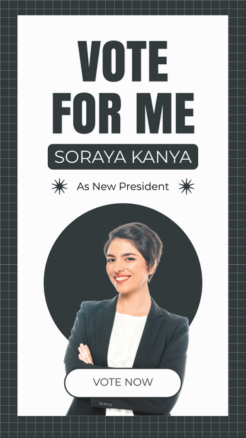 Election Announcement on Grey with Woman Instagram Story Design Template