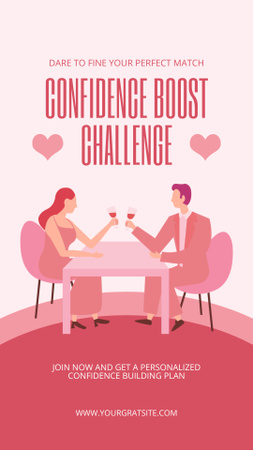 Designvorlage Confidence Boost Challenge für Perfect Match für Instagram Story