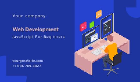 Web Development Courses Ad Business card Modelo de Design