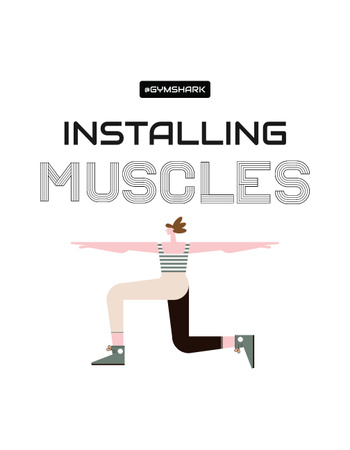 Installing Muscles Motivational Quote T-Shirt – шаблон для дизайну