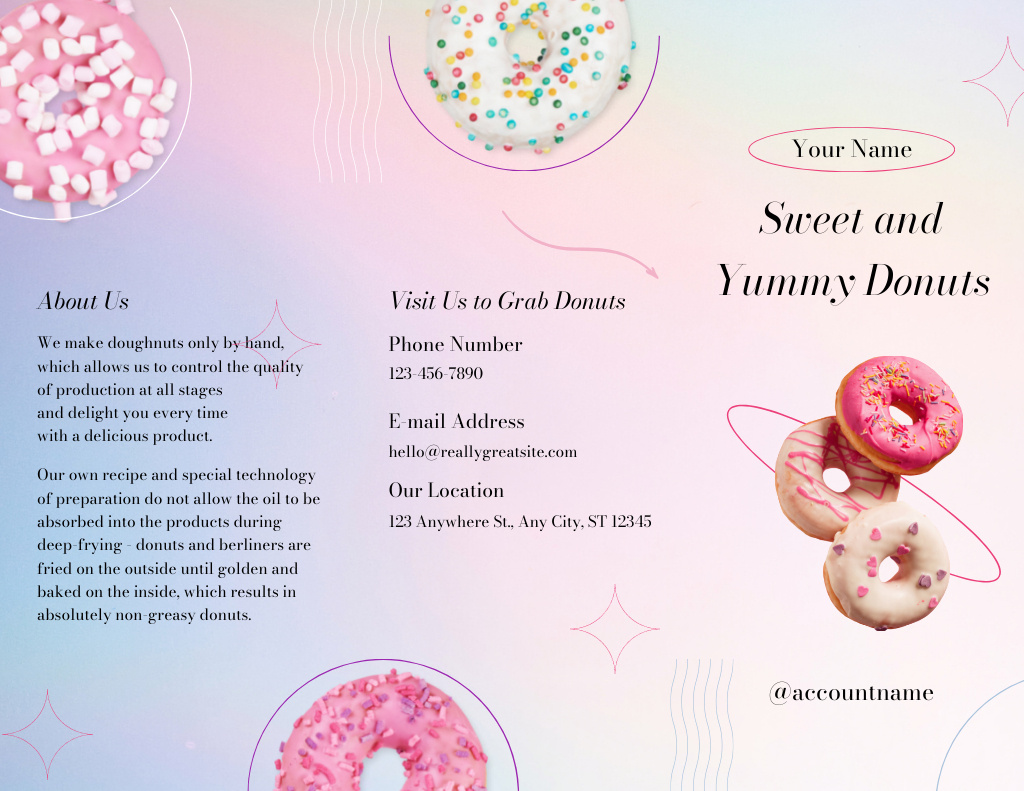 Szablon projektu Sweet and Delicious Donut Offer Brochure 8.5x11in