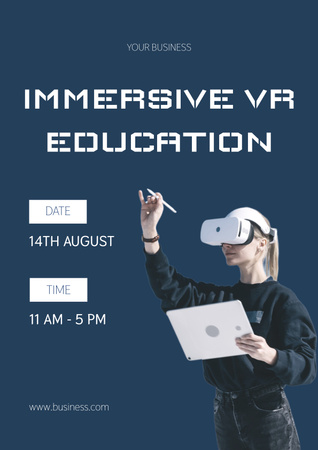 Virtual Education Ad Poster Modelo de Design