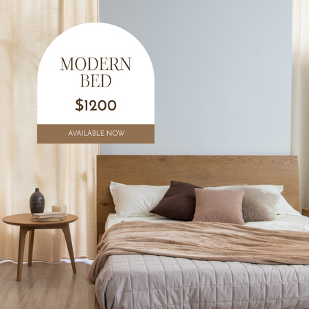 Nabídněte ceny za moderní modely postelí Instagram Šablona návrhu