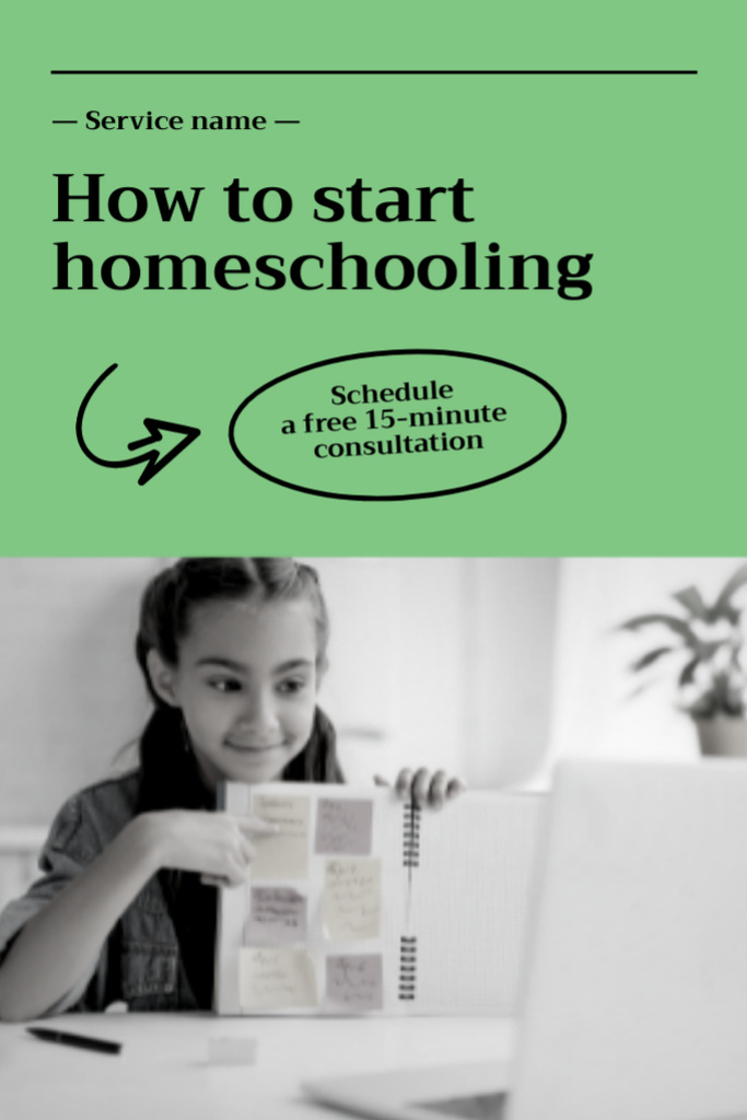 Modèle de visuel Home Education Ad on Green - Flyer 4x6in
