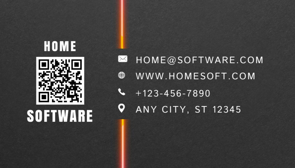 Designvorlage Promo of Software For Home für Business Card US