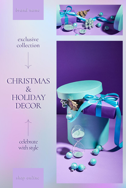 Holiday and Christmas Decor Shop Ad Pinterestデザインテンプレート
