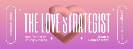 Love Strategist Services Offer on Pink Facebook cover Design Template