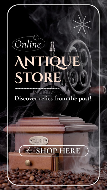 Old Hand Coffee Grinder In Antique Store Offer TikTok Video Design Template