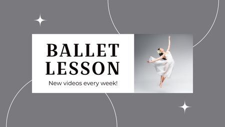 Anúncio de blog de aula de balé com bailarina macia Youtube Modelo de Design