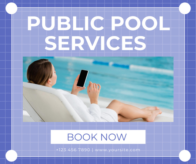 Public Pool Maintenance Company Services Facebook tervezősablon
