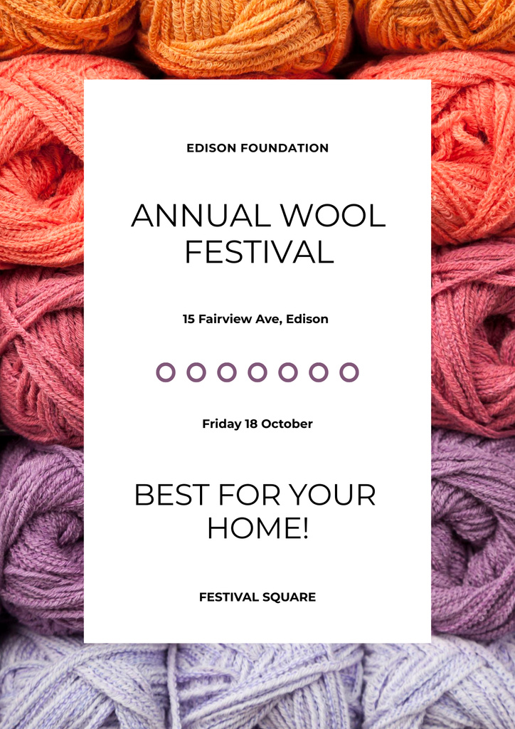 Annual wool Festival Poster Šablona návrhu