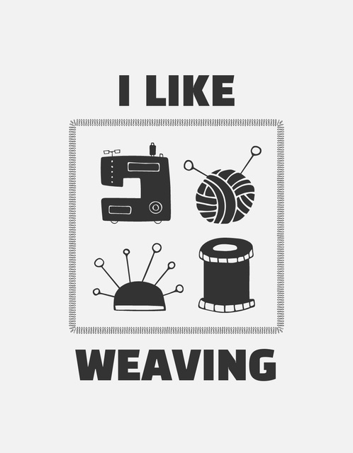 Plantilla de diseño de Weaving Craft Promotion With Items Illustration T-Shirt 