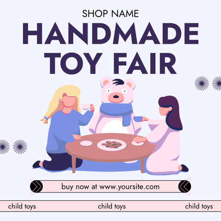 Plantilla de diseño de Anuncio de feria de juguetes hechos a mano Instagram 