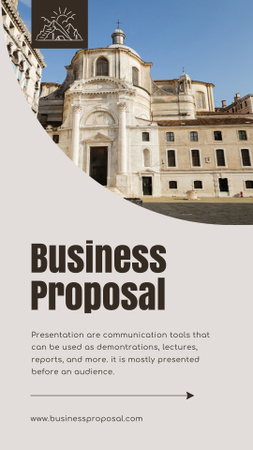 Üzleti ajánlat gyönyörű ősi építészettel Mobile Presentation tervezősablon