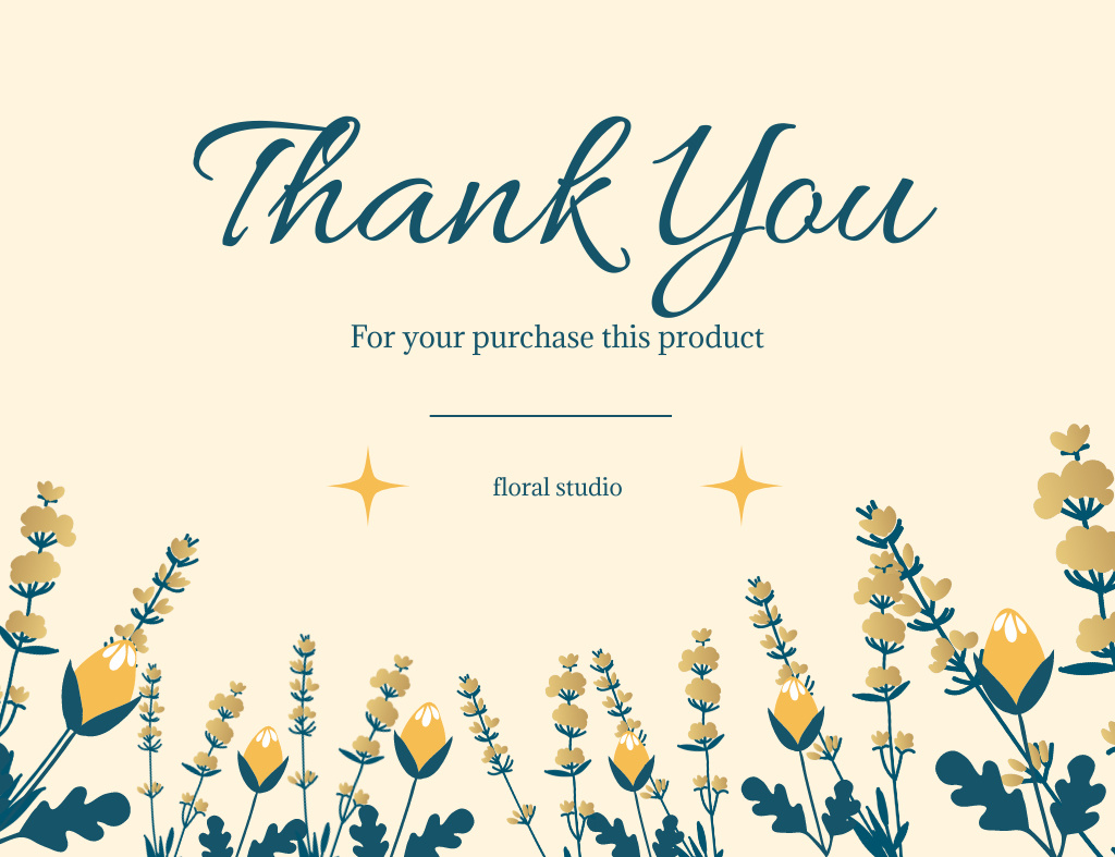 Thank You for Purchase This Product Thank You Card 5.5x4in Horizontalデザインテンプレート