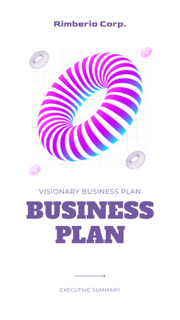 Designvorlage Visionärer Geschäftsplan mit bunter Schleife für Mobile Presentation