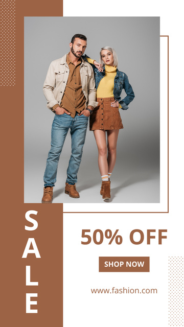 Couple in Stylish Outfits Instagram Story Design Template