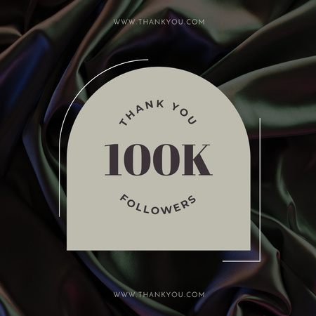 Thank You Message to Followers in Black Instagram Design Template