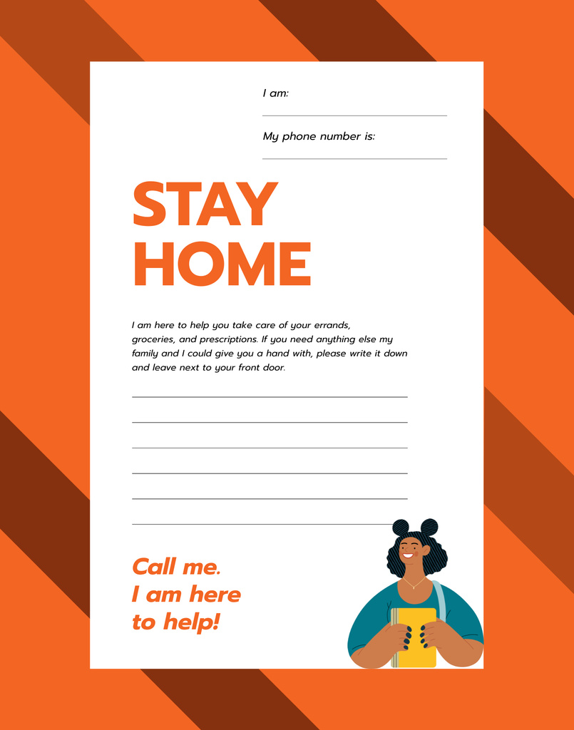 Notice for Elder People about Staying Home Poster 22x28in Modelo de Design