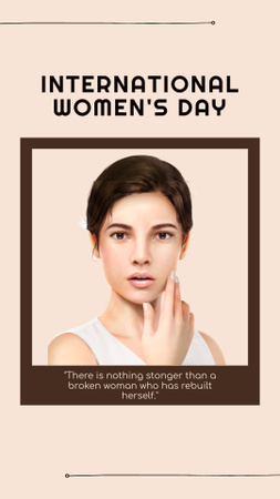 Dia internacional da mulher com frase sobre mulheres Instagram Story Modelo de Design