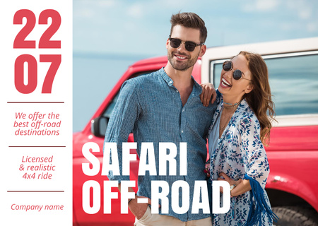 Safari Off-Road Tour -tarjous Card Design Template