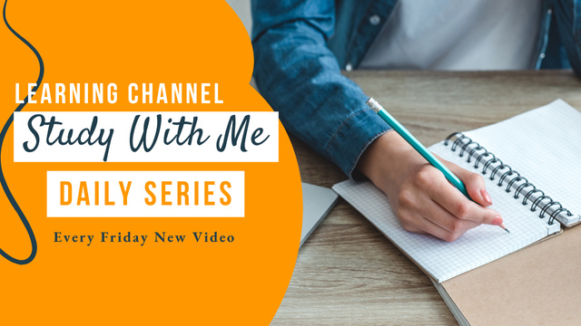 Learning Study With Me Channel Youtube Thumbnail Design Template