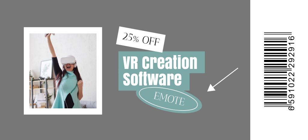 Special Ad of VR Creation Software Coupon 3.75x8.25in Šablona návrhu