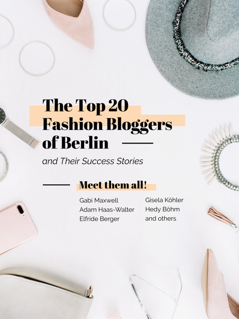 Designvorlage Fashion Blogs promotion with Stylish outfit für Poster US